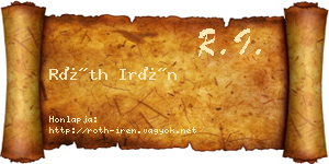 Róth Irén névjegykártya